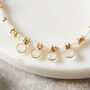 White Moonstone Short Gold And Silver Beaded Charm Necklace, thumbnail 5 of 6