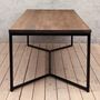 Tower Brown Oak Dining Table With V Shaped Legs, thumbnail 4 of 6