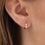 18ct Gold Plated Crystal Set Hoop Huggie Earrings, thumbnail 2 of 6