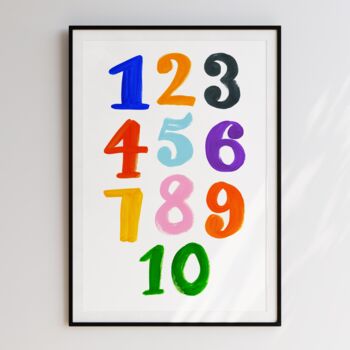 Numbers Colourful Kids Room Print, 3 of 5