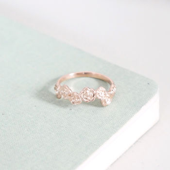 9ct Rose Gold Floral Ring, 5 of 7