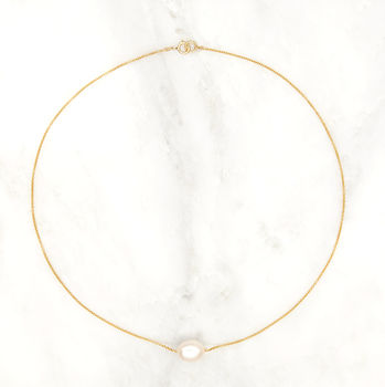 Rose, Silver Or Gold Large Single Pearl Choker Necklace, 2 of 8