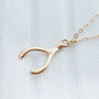 Small Wishbone Charm Necklace, thumbnail 1 of 11
