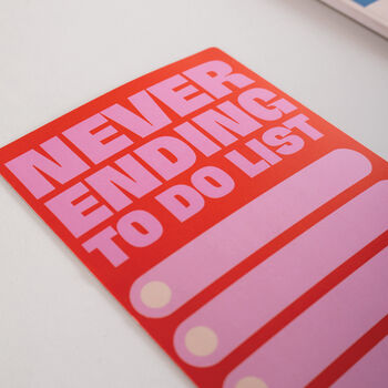 Never Ending To Do List Pink And Red | Magnetic Fridge Planner, 2 of 5