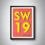 Sw19 Wimbledon, London Postcode Typography Print, thumbnail 10 of 10