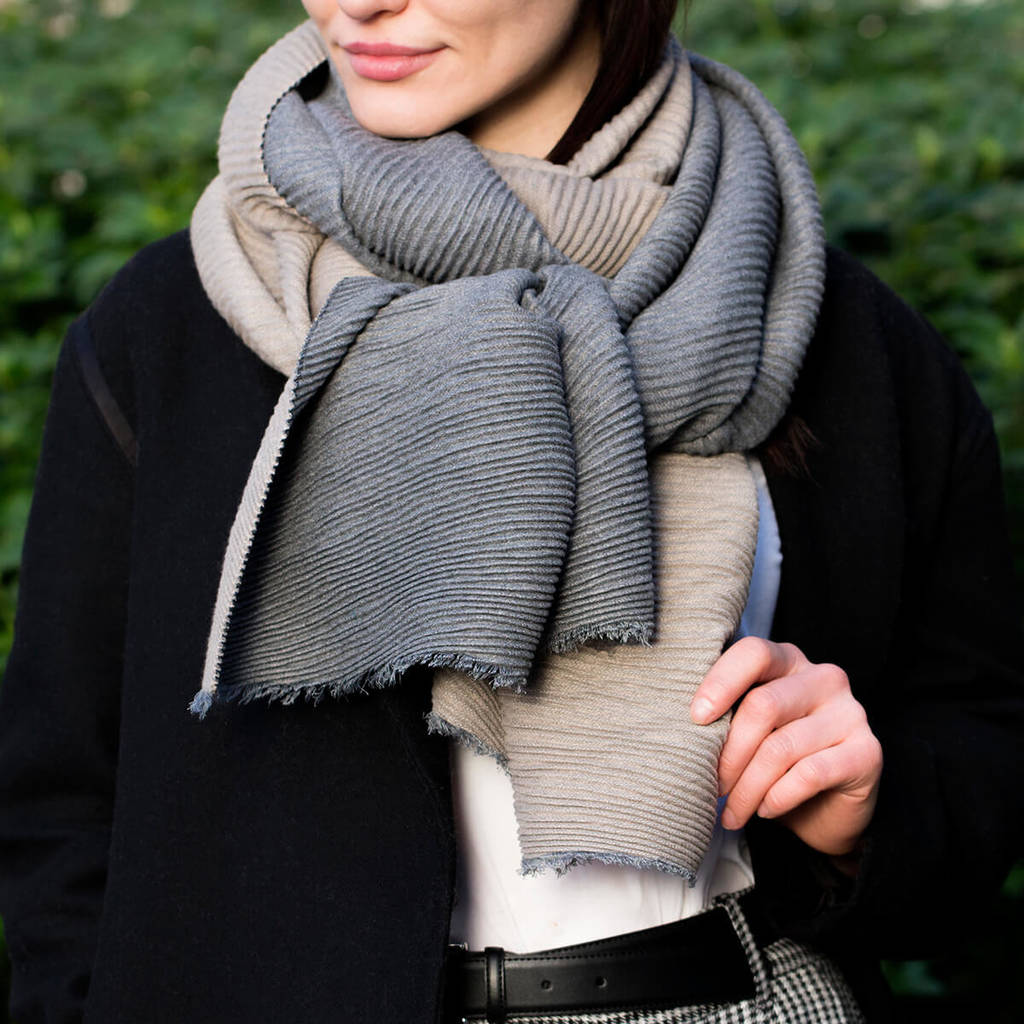 Personalised Pleated Cashmere And Modal Scarf Shawl By Studio Hop ...
