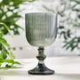 Palermo Set Of Four Grey Ribbed Wine Glasses, thumbnail 3 of 7