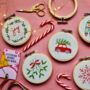 Mini Christmas Embroidery Kit Joy Wreath, thumbnail 6 of 10
