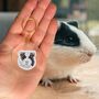 Personalised Guinea Pig Face Portrait Keyring, thumbnail 4 of 11