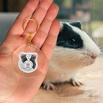 Personalised Guinea Pig Face Portrait Keyring, 4 of 11