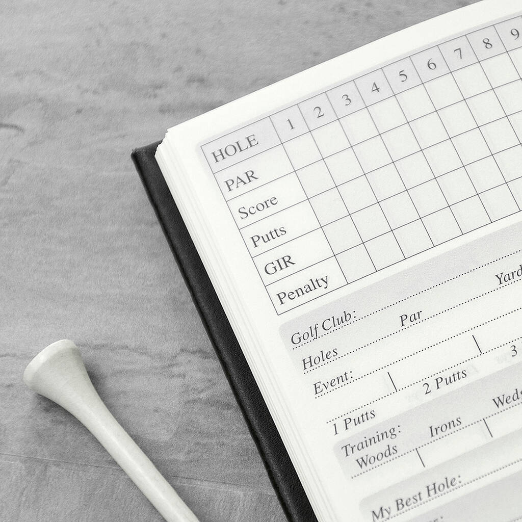 Personalised Black Soft Leather Golf Notebook Gift By Sassy Bloom As Seen On Tv