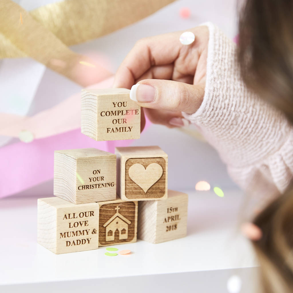 personalised baby keepsake building block by sophia victoria joy