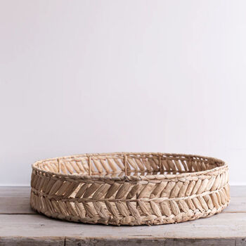 Also Home Venlig Large Round Water Hyacinth Tray, 4 of 4