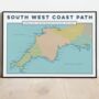 Personalised South West Coast Path Map Art Print, thumbnail 3 of 11