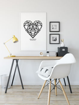 Personalised Geometric Heart Print, 3 of 4