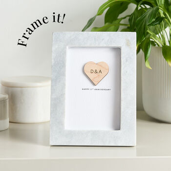 Personalised 5th Wedding Anniversary Wooden Card, 3 of 3