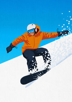 Personalised Snowboard Art Print, 4 of 7