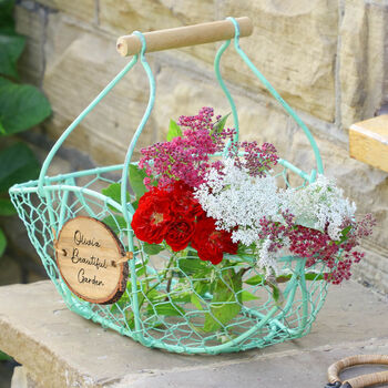 Personalised Chickenwire Garden Basket, 3 of 11