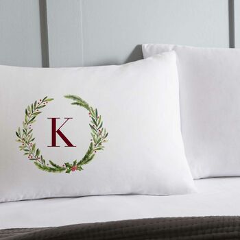 Personalised Christmas Wreath Pillowcases, 2 of 2