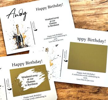 Personalised Birthday Scratch Gift Card And Envelope, 8 of 12
