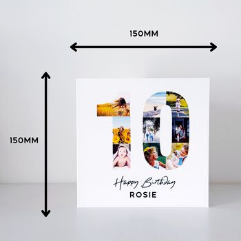 Personalised 10th Birthday Photo Collage Card, 3 of 8