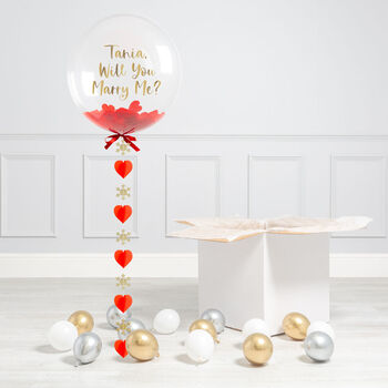 Personalised Marry Me Christmas Proposal Bubble Balloon, 2 of 3