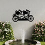 Metal Cat Duo On Bicycle Wall Art For Garden Decor, thumbnail 5 of 10