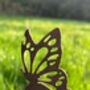 Metal Cat And Butterfly Garden Sculpture Ornament, thumbnail 2 of 4