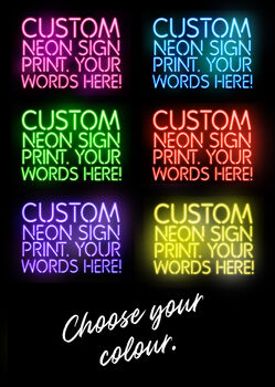 Personalised Neon Sign Print, 10 of 10