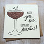 Personalised Glitter Espresso Martini Greetings Card, thumbnail 1 of 6