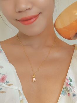 Pink Forest Bell Copper Necklace, 9 of 10