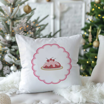 Cherry Christmas Pudding Cushion, 3 of 5