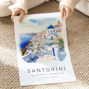 Santorini Greece Travel Wall Art Poster, 4 of 7