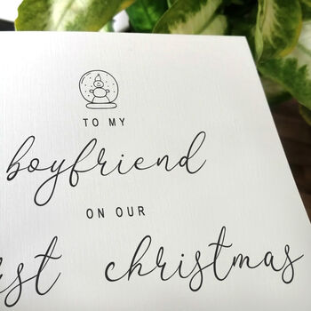 Personalised First Christmas Card For Boyfriend, 3 of 4