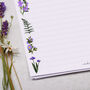 A4 Letter Writing Paper With Purple Flowers And Ferns, thumbnail 2 of 4