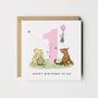 Personalised Winnie The Pooh Granddaughter 1st Birthday Card *Age + Colour Options, thumbnail 1 of 6