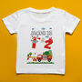 Children's Fire Truck Themed Birthday T Shirt, thumbnail 1 of 2