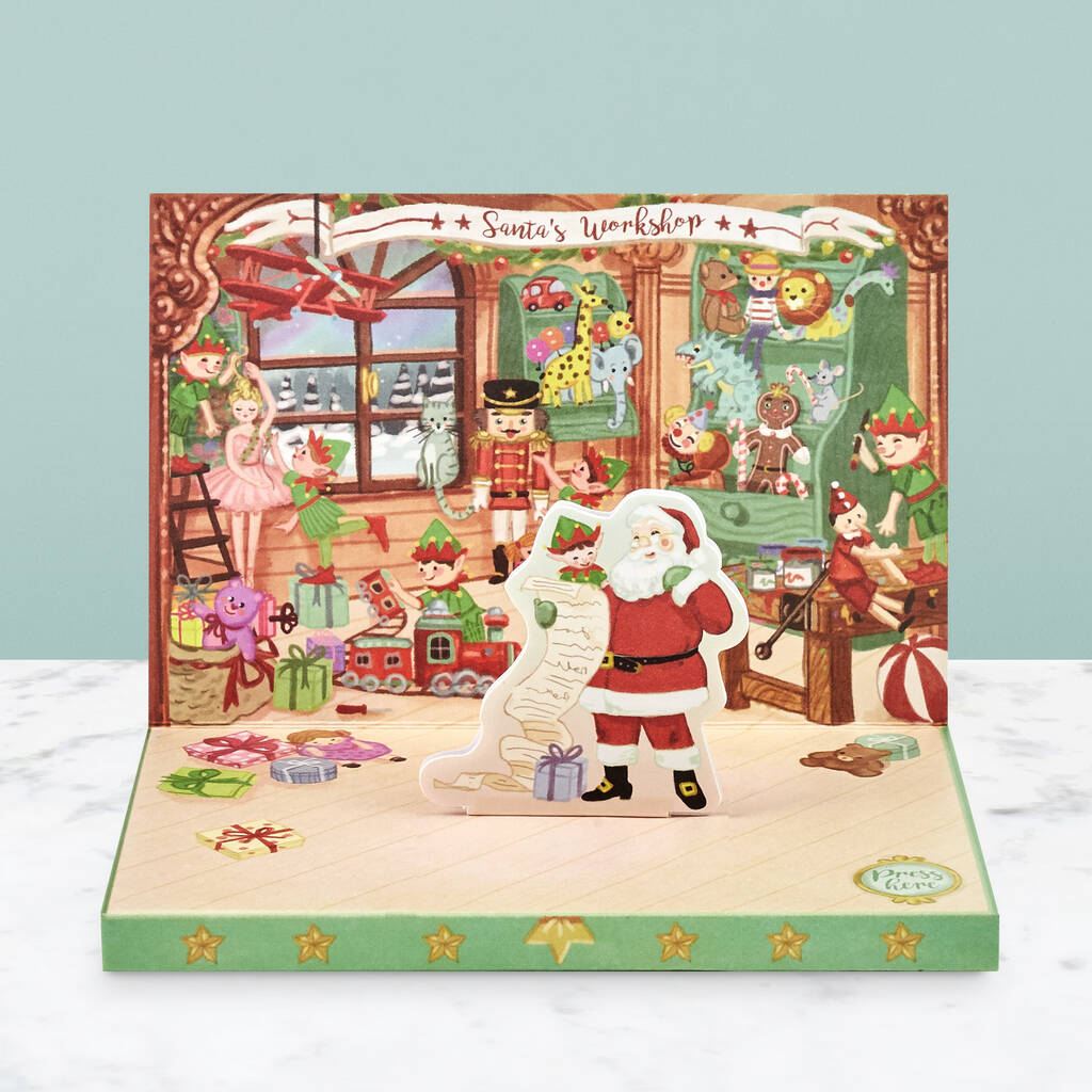 Santa's Workshop Music Box Card, 1 of 5