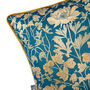 Luxury Velvet Cushion Summer Teal And Gold Optional Piping, thumbnail 6 of 6