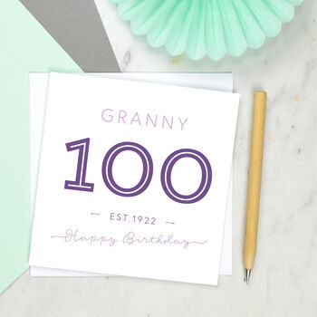 Established 100th Birthday Card, 2 of 3