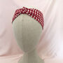 Red Gingham Silk Knot Headband, thumbnail 3 of 4