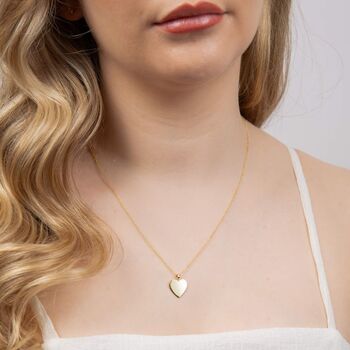 Personalised Solid 9ct Gold Heart Disc Pendant Necklace, 4 of 10