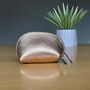 Leather Coin Purse In Metallic Rose Gold, thumbnail 1 of 2