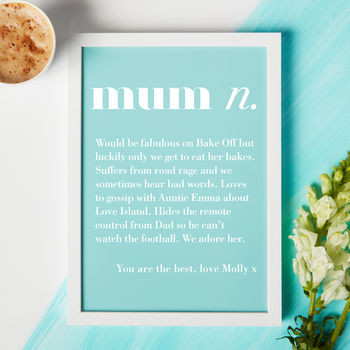 Gift For Mum Personalised Mum Definition Print, 3 of 4