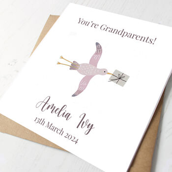 Personalised New Grandparents New Baby Card, 2 of 2