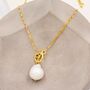 Genuine Baroque Pearl T Bar Pendant Necklace, thumbnail 3 of 12