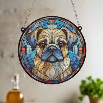 Puggle Stained Glass Effect Suncatcher, 2 of 6