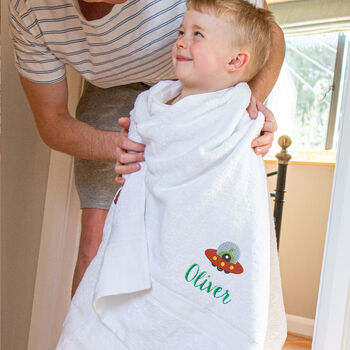 Personalised Astronaut Themed Bath Towel, 9 of 10