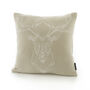 Stag Oatmeal Faux Cashmere Cushion, thumbnail 2 of 3