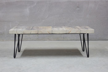 East West Reclaimed Coffee Table With Hairpin Legs, 3 of 5